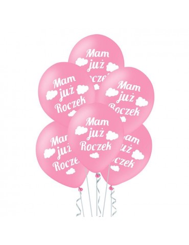 1Balony Mam roczek różowe chmurki 400538 zestaw100 szt, 12 cali