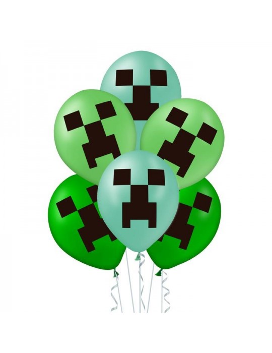 1Balony TNT zielone 12szt 400576 zestaw gamingowy Mine 12cali