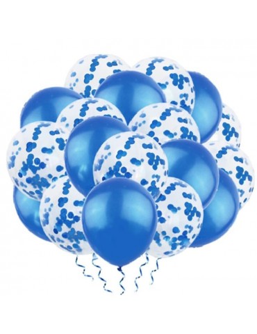1Balony niebieskie z konfetti 20sz400878 zestaw 12 cali miks