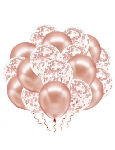 1Balony różowe z konfetti 20szt 400877 zestaw 12 cali rose gold