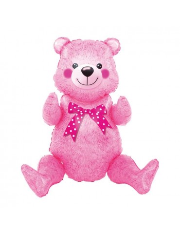 1Balon foliowy Miś różowy 44x82cm 460368