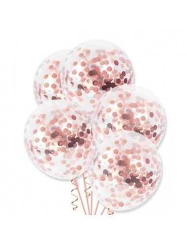 1Balony z konfertti różowe 100szt 400424 rose gold 12 cali