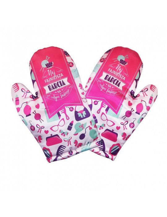 1Rękawica Kuchenna R60BZ Najfajniejsza Babcia Dzień Babci i Dziadka BZ