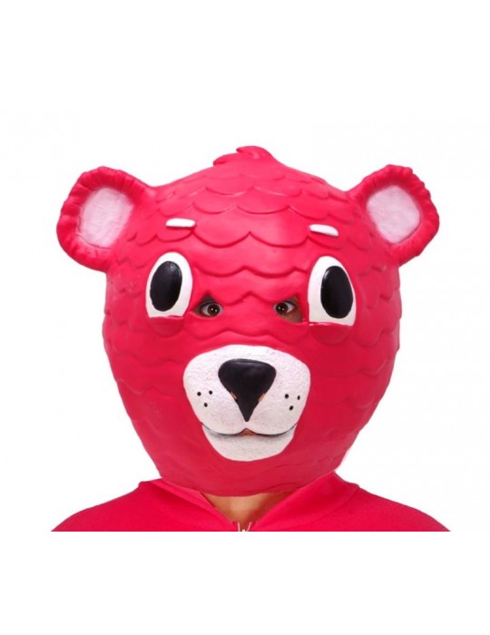 1Maska Miś Niedźwiadek Różowy 2945BZ Lateksowa duża głowa