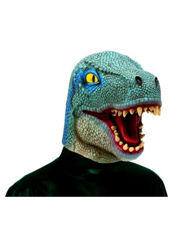 1Maska Dinozaura z zębami lateks 2948BZ Głowa T-Rexa zielona