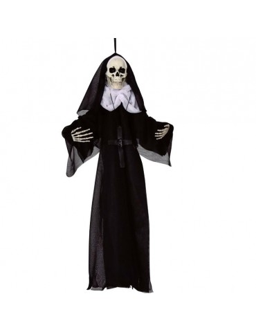 1Dekoracja Zakonnica wisząca 50cm 26735B Z szkielet w sutannie