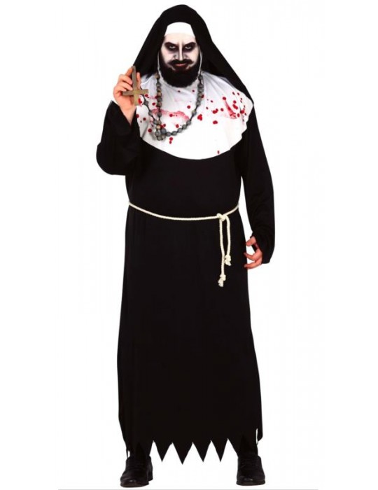 1Strój Zakonnica Mnich Zakonnik XL 79115 BZ Zakrwawiona Zakonnica Halloween