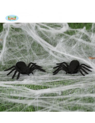 1Dekoracja pająki 10cm zestaw 2szt 26201 BZ halloween wlochate czarne