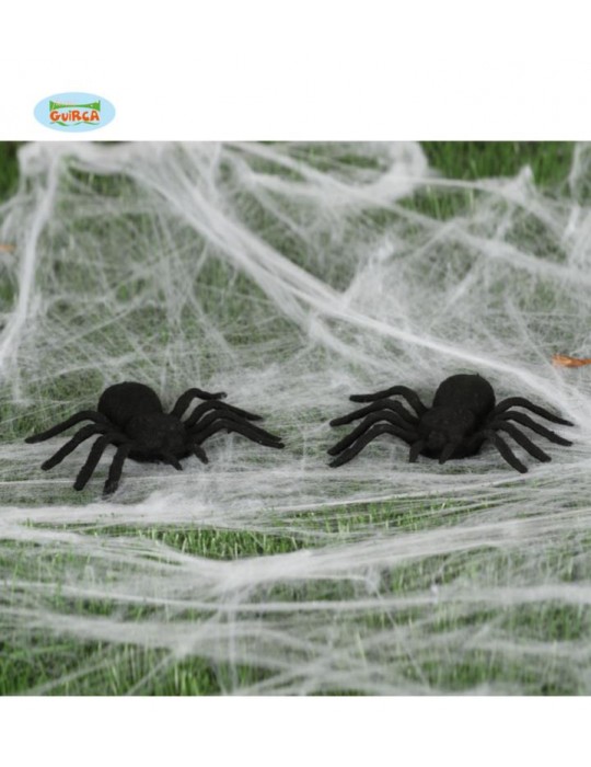1Dekoracja pająki 10cm zestaw 2szt 26201 BZ halloween wlochate czarne
