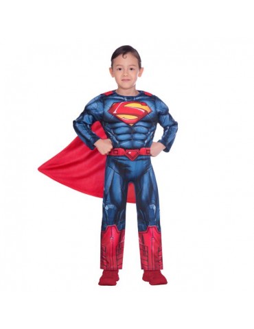 1Strój Superman DeLuxe 110/116 9906070 Licencjonowany z mięśniami