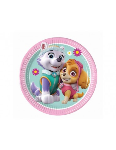 1Talerzyki urodzinowe PSI PATROL 93492 Skye i Everest - 19,5 cm - 8 szt. BZ