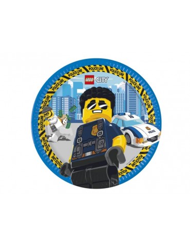 1Talerzyki urodzinowe LEGO CITY 93456 Plastic free 8szt 23cm