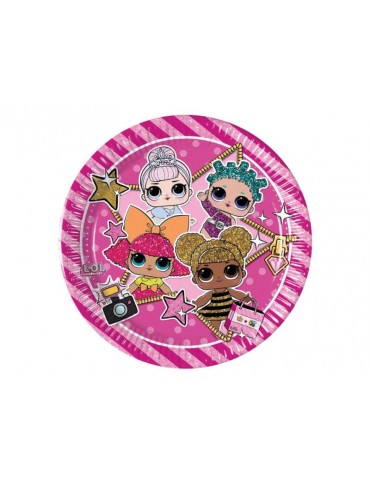 Talerzyki urodzinowe LOL SURPRISE 93434 GLITTERATI Plastic free 8szt 23cm