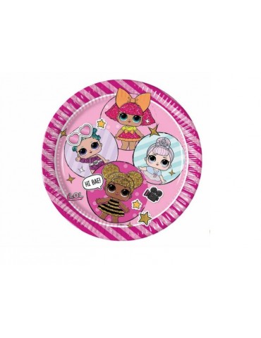 Talerzyki urodzinowe LOL SURPRISE 93434 GLITTERATI Plastic free 8szt 23cm