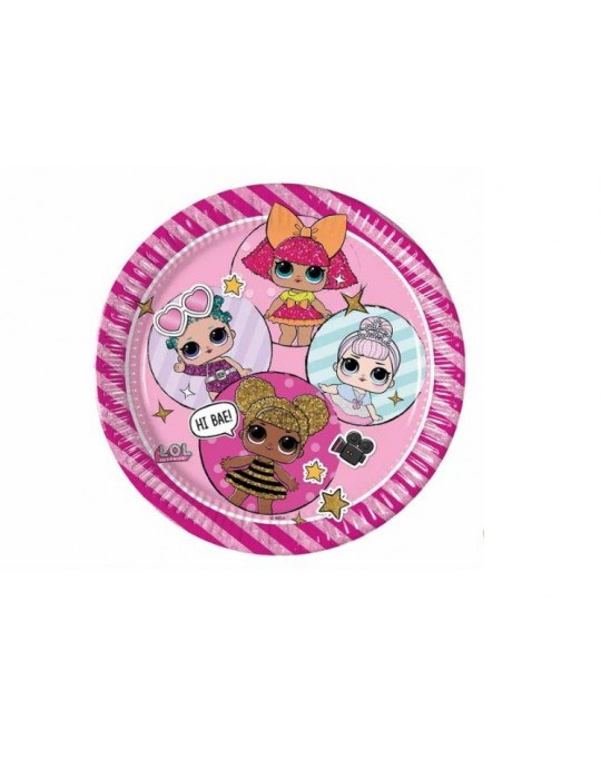Talerzyki urodzinowe LOL SURPRISE 93434 GLITTERATI Plastic free 8szt 23cm