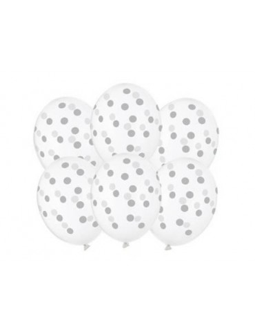 Balony w czarne kropki 6szt 400072 12 cali