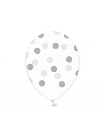 Balony w czarne kropki 6szt 400072 12 cali