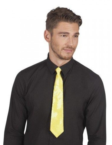 1Krawat z cekinami ŻÓŁTY 40cm 52950Ż