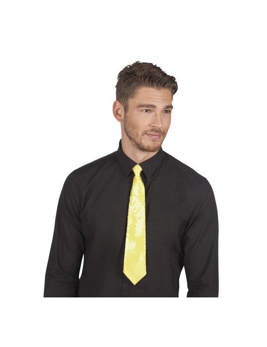 1Krawat z cekinami ŻÓŁTY 40cm 52950Ż