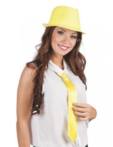 1Krawat z cekinami ŻÓŁTY 40cm 52950Ż