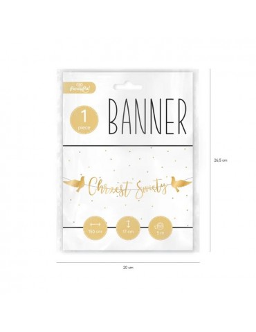 1Baner Chrzest Święty Złoty Napis 512074 Chrzciny 150 cm