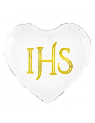 1Balon Foliowy Serce IHS 45 cm 127575 Komunia Święta