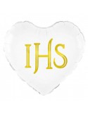 1Balon Foliowy Serce IHS 45 cm 127575 Komunia Święta