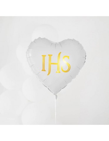 1Balon Foliowy Serce IHS 45 cm 127575 Komunia Święta