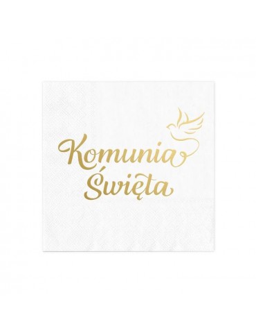 1Serwetki Białe Komunia Święta 127551 Gołąbek 33 x 33cm 10szt