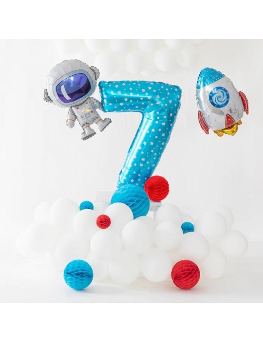 1Balon Foliowy Astronauta 128237 Kosmonauta Planety Wszechświat 60cm x 84cm