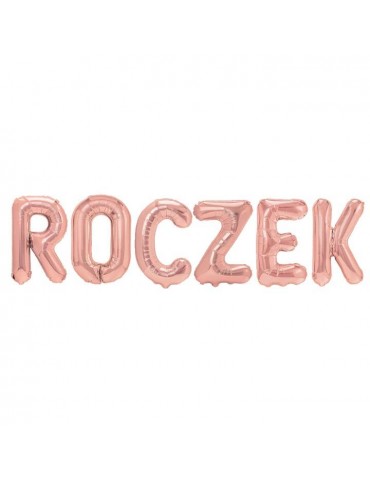 1Balon Foliowy Napis ROCZEK 460296 Różowe Złoto Pierwsze Urodziny