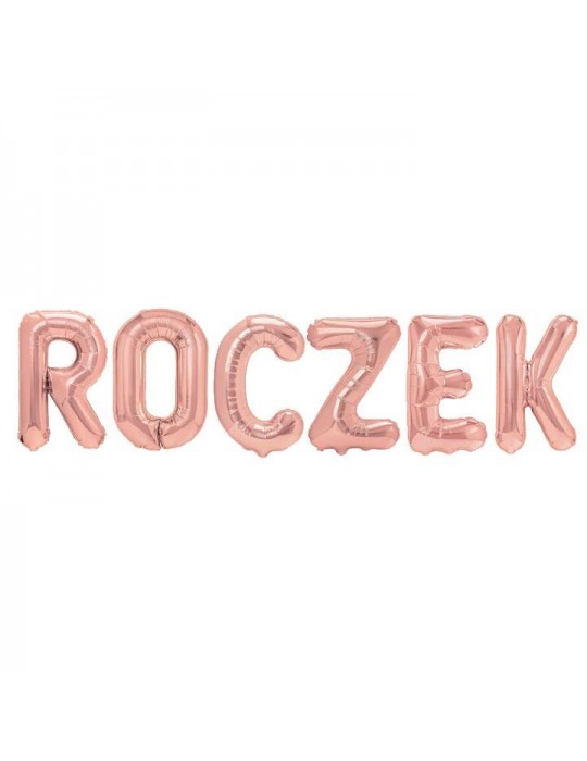 1Balon Foliowy Napis ROCZEK 460296 Różowe Złoto Pierwsze Urodziny