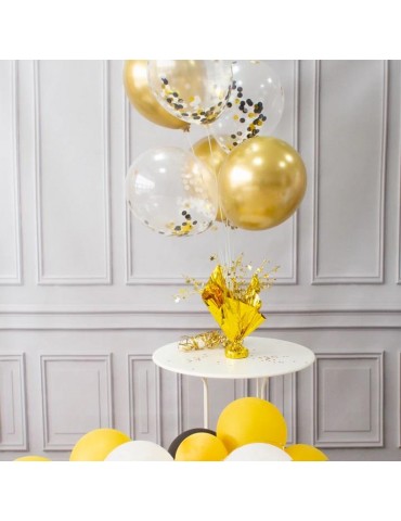 Ciężarek do Balonów z Patykami 511262 Stojak na balony Złoty Urodziny Chrzciny Pierwsza Komunia