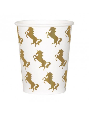 1Kubeczki urodzinowe Jednorożec 50011 papierowe Unicorn 10szt 210ml