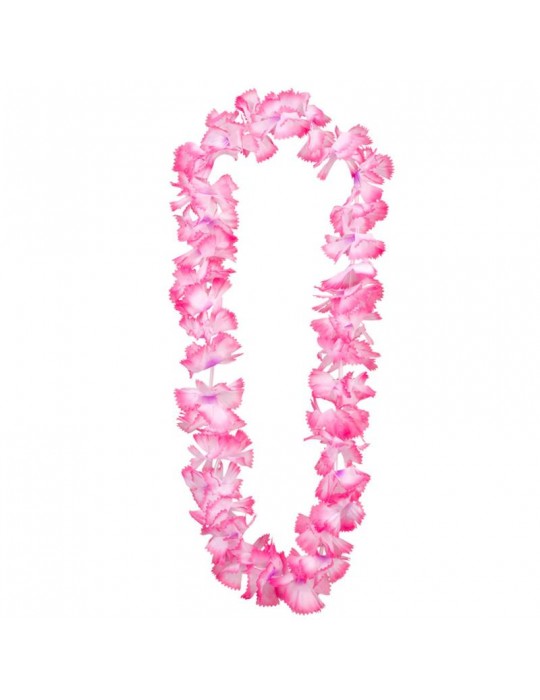 1Kwiaty Hawajskie Różowe OLULU 52412R z różowym środkiem naszyjnik hawajski girlanda