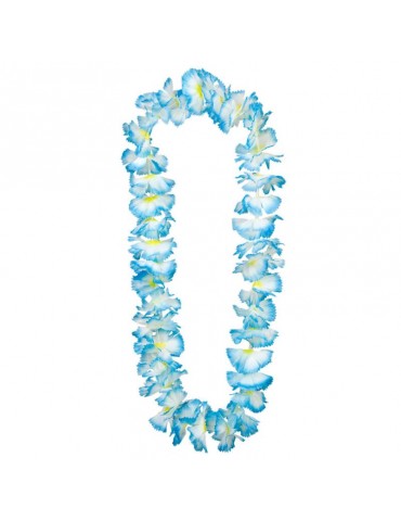 1Kwiaty Hawajskie Niebieski OLULU 52412N z różowym środkiem naszyjnik hawajski girlanda