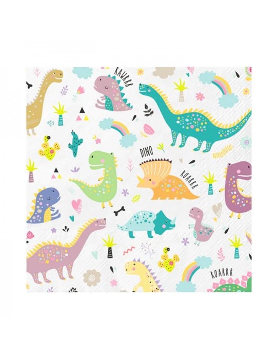 1Serwetki urodzinowe Dinozaury 511842 20szt 33x33 cm