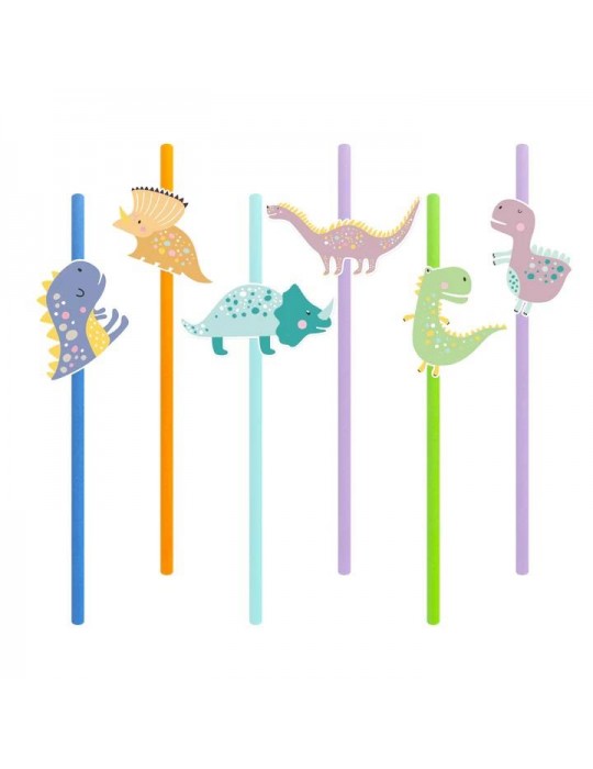 1Słomki urodzinowe Dinozaury 6szt 511845