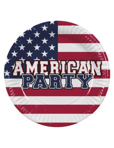 1Talerzyki papierowe USA 23cm 44973 urodzinowe10szt