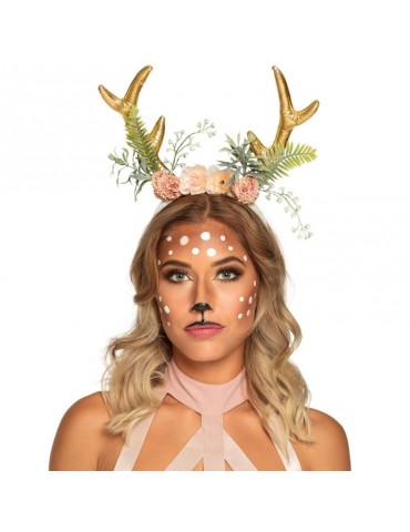 1Opaska Jelonek z kwiatami 50027 Renifer Jeleń Rogaś