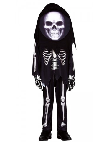1Strój Szkielet Kościotrup 146/15277384 BZ z wielką maską - głową Halloween