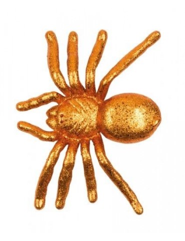 1Pająki duże brokat złoty 16x20 cm74574Z pająk 1 szt. dekoracja Halloween