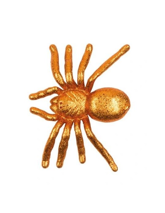 1Pająki duże brokat złoty 16x20 cm74574Z pająk 1 szt. dekoracja Halloween