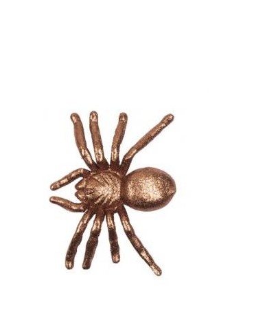 1Pająki duże brokat miedziany 74574M 16x20cm pająk 1 szt. dekoracja Halloween