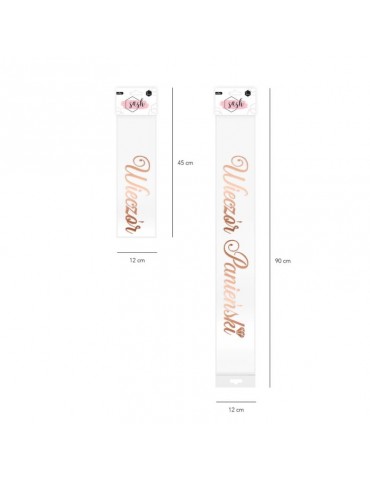 1Szarfa Wieczór Panieński Różowa 511855 różowe złoto 160cm panna młoda party napis wieczór panieński