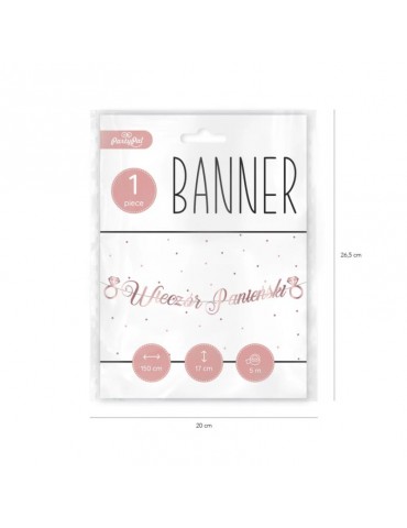 1Baner Wieczór Panieński Różowy 512078 150cm różowe złoto rose gold napis girlanda dekoracja wisząca panna młoda
