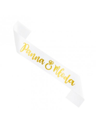 1Szarfa Panna Młoda złoty napis 511511 złota 160cm panna młoda party wieczór panieński