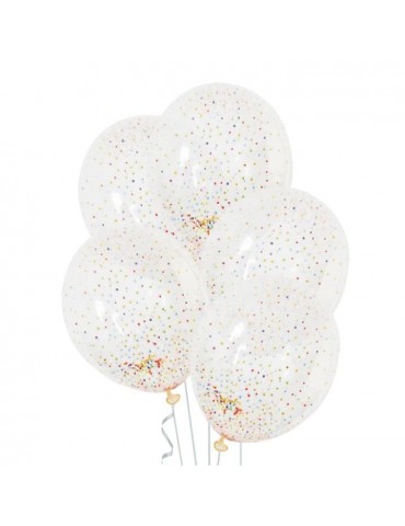 1Balony z Konfetti Kulki 400009 3szt. Styropianowe kolorowe kulki gumowy na hel