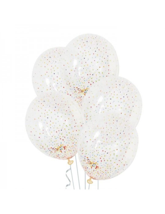 1Balony z Konfetti Kulki 400009 3szt. Styropianowe kolorowe kulki gumowy na hel