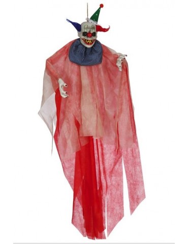 1Dekoracja Wiszącza Klaun 175cm 26538BZ Straszny Czerwony w Czapeczce Światło halloween